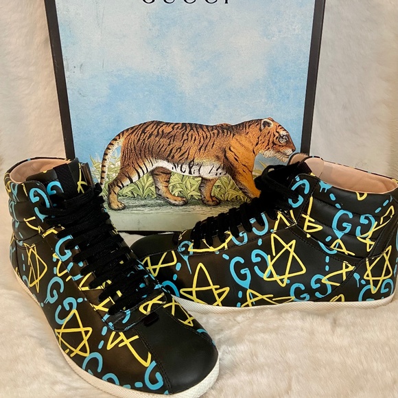 Gucci Ghost Leather Hi-top Sneakers